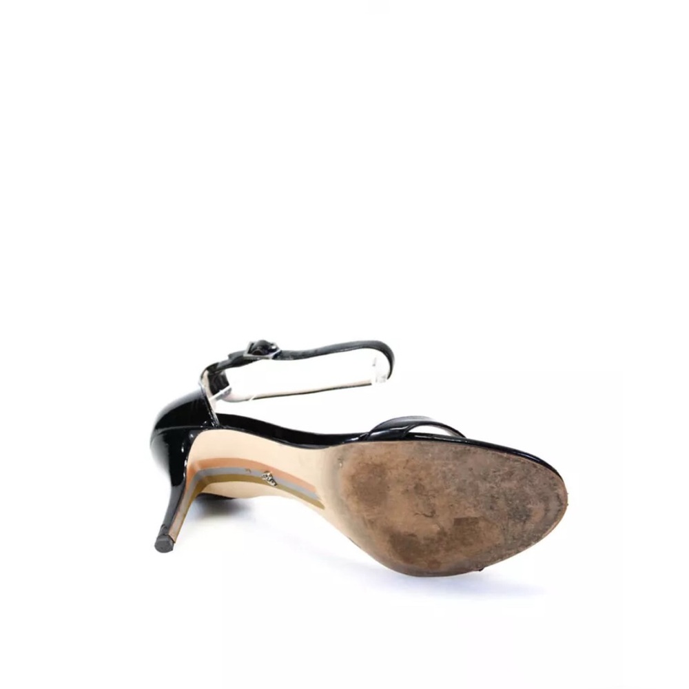 Sam Edelman Patti Ankle Strap Sandal Patent Leather Black Heels!! - Picture 7 of 8